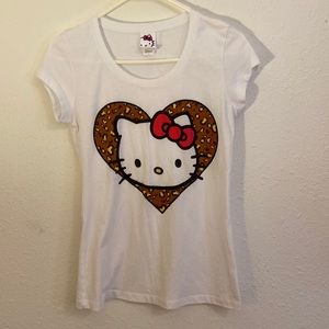 Hello Kitty Animal Print Baby Doll Tee-L